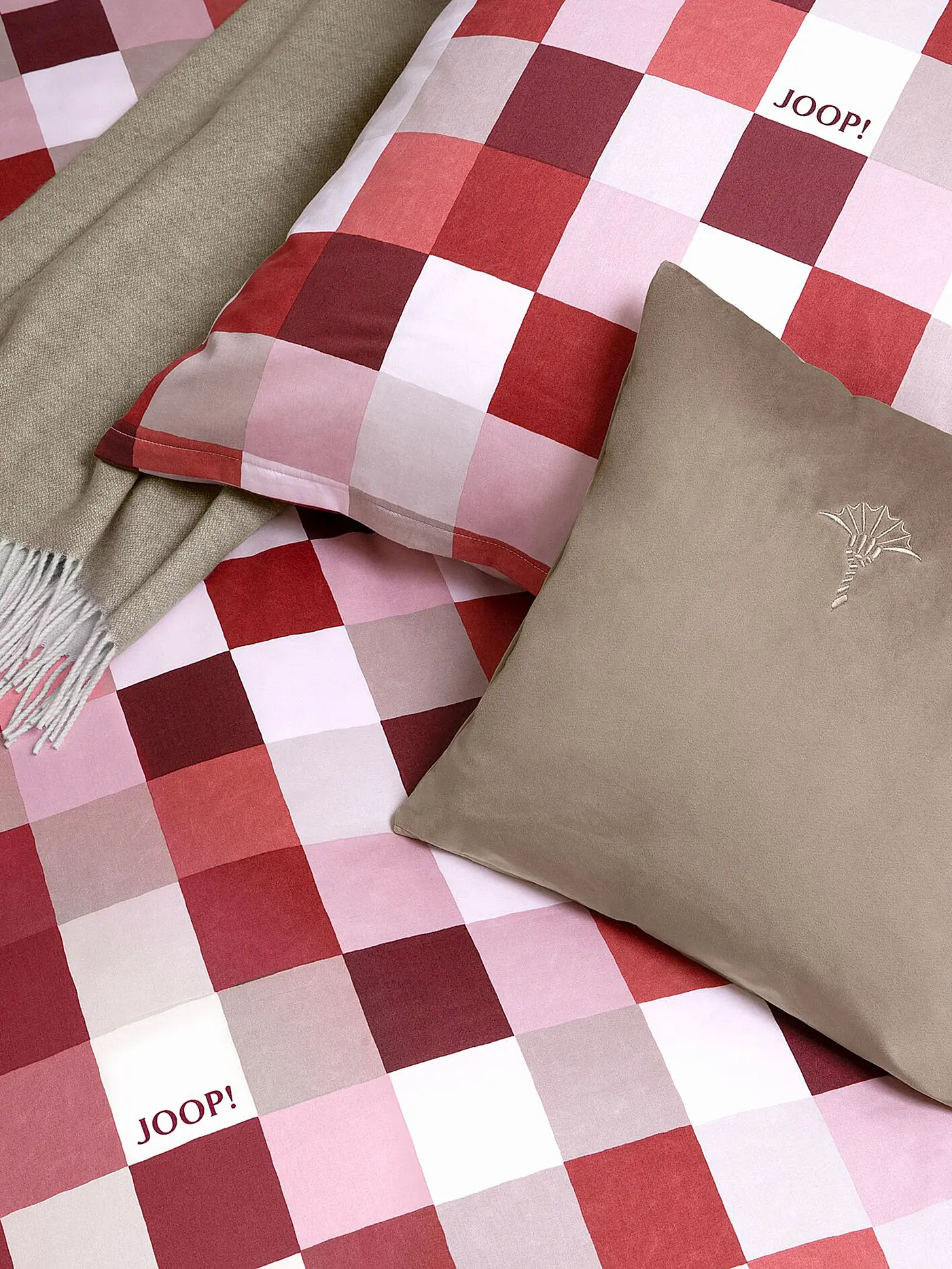 JOOP | Satin Bettwäsche Mosaic 70x90cm / 140x220cm | rot